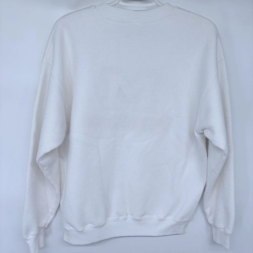 Vintage Michigan Wolverines Sweatshirt Medium White Crewneck B-Wear Embroidered‎